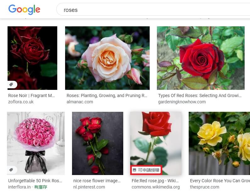擁有「可申請授權」標誌的圖片範例
